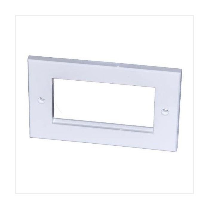 Connectix Compact Dual Gang Euro Faceplate White 100 x 50mm, 008-010-010-70