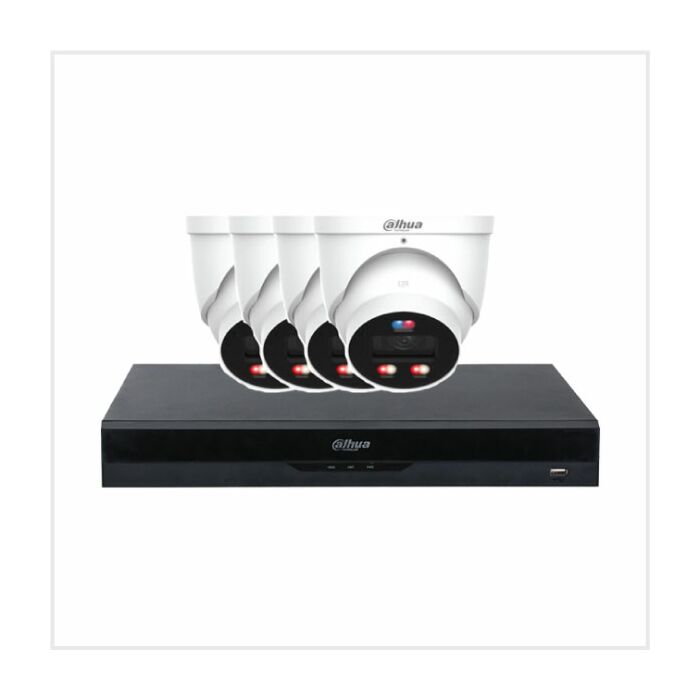 Dahua 8 Chn NVR Kit with 4x 6MP Smart Dual Light Active Deterrence Cameras, DH-IPKIT-TIOCPRO-4CAM-6MP-8CH-4TB