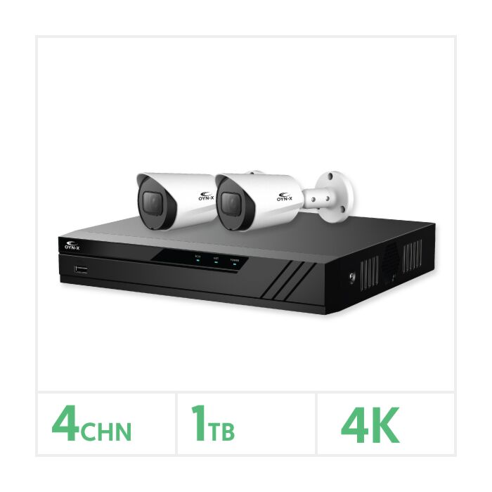 Eagle AHD CCTV Kit - 4 Channel 1TB Recorder with 2x 8MP Fixed Bullet Cameras, E-KIT-4-2BUL-8MP-1TB Eagle AHD CCTV Kit - 4 Channel 1TB Recorder with 2x 8MP Fixed Bullet Cameras, E-KIT-4-2BUL-8MP-1TB