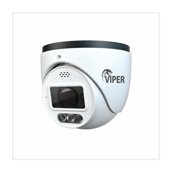 6MP Fixed Smart Dual-Illumination Active Deterrent Turret Camera with Red & Blue Light Warning (White Housing), TURVIP6MP-AD2-FW
