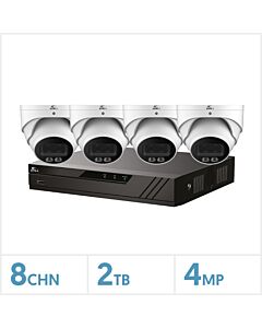 Eagle 8 Channel NVR with  4 Full-colour Turret Kit, CV-8IP-4DOME-2TB