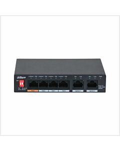 Dahua 6-Port Unmanaged Desktop Switch with 4-Port PoE, DH-PFS3006-4GT-60-V2