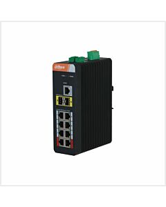 Dahua 10-Port Managed Industrial Gigabit Switch with 8-Port PoE (V2.0), DH-PFS4210-8GT-DP-V2