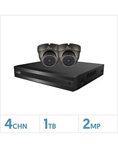 Viper 4 Channel DVR 1TB with 2 x 2MP 4-in-1 Turret Cameras (Grey) Kit, KIT-4IN1-VIP-2CAM