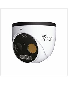 5MP Dual-Lens Thermal & Optical Turret Camera with AI & Light/Siren Warning, TURVIP-THERM-5MP-7MM-FW