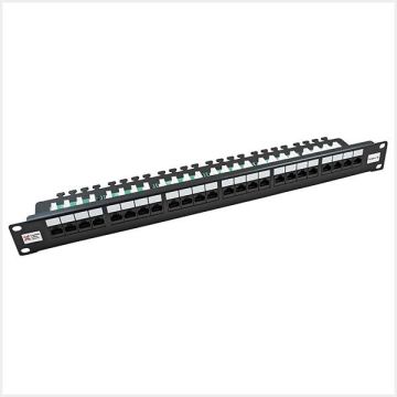 Connectix Cat5e Elite 24 Way UTP Patch Panel Black, 009-001-009-09
