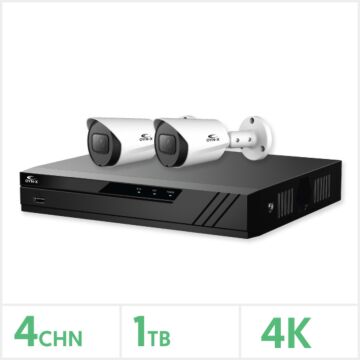 Eagle AHD CCTV Kit - 4 Channel 1TB  Recorder with 2x 8MP Fixed Bullet Cameras, E-KIT-4-2BUL-8MP-1TB
