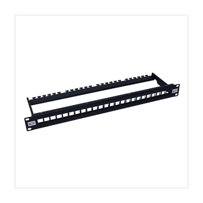 Connectix Unloaded 24 Way 1U Keystone Patch Panel Black - UTP main product photo