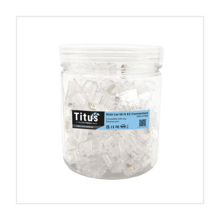 Titus RJ45 Cat5e/6 EZ Connector (Tub of 100) main product photo