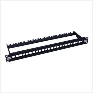 Connectix Unloaded 24 Way 1U Keystone Patch Panel Black - UTP, 009-010-010-05