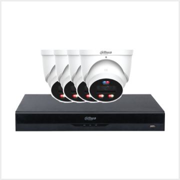 Dahua 8 Chn NVR Kit with 4x 6MP Smart Dual Light Active Deterrence Cameras, DH-IPKIT-TIOCPRO-4CAM-6MP-8CH-4TB